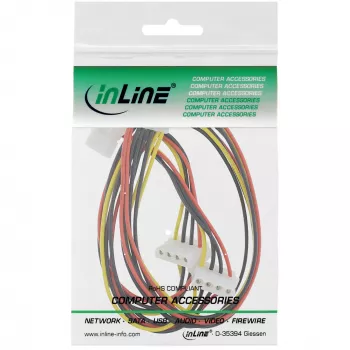 Iekšējais strāvas kabelis InLine 29654A 1x 4pin Molex / 4x 4pin Molex 1m