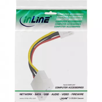 InLine barošanas adapteris iekšējais 5.25 collu 4-pin Molex sievišķais / 3.5 collu Floppy vīrišķais 0.06 m