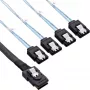 InLine SAS savienotāja kabelis Mini SAS SFF8087 uz 4x SATA krosovers OCF 1m