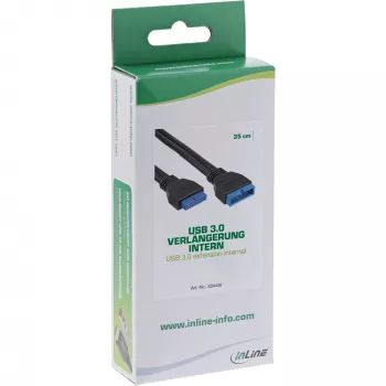 InLine USB 3.0 pagarinātājs iekšējais header vīriešu/sieviešu 33448I 0,35m