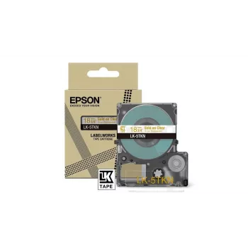 Lentīte etiķetēm Epson LK-5TKN Zelta Caurspīdīga 1.8 cm Termālā Tintes