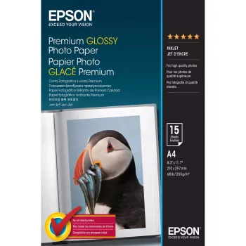 Epson Premium Glossy Photo Paper A4 15 loksnes