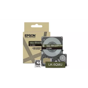 Etiķešu lente Epson LK-5QWJ Khaki White Termopārnese 1,8 cm