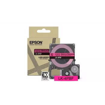 Lentes kasetne Epson LK-4PBF melns uz rozā fona, termopārnese, 1,2 cm