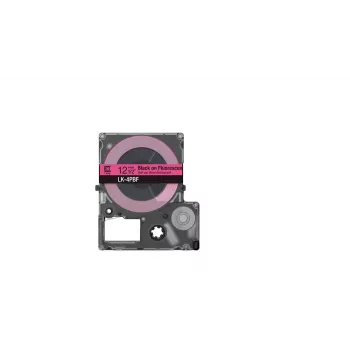 Lentes kasetne Epson LK-4PBF melns uz rozā fona, termopārnese, 1,2 cm
