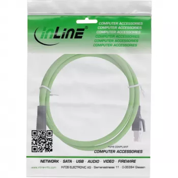 InLine rūpnieciskais tīkla kabelis, M12 4-pin D-kodēts vīriešu spraudnis uz RJ45, PUR 7,5m