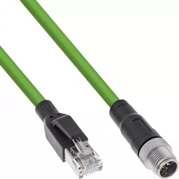 InLine rūpnieciskais tīkla kabelis, M12 8-pin X-kodēts uz RJ45 spraudni, Cat.6A PUR 7m