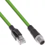 InLine industriālais tīkla kabelis, M12 8-pin X-kodēts uz RJ45 spraudni, Cat.6A PUR 20m