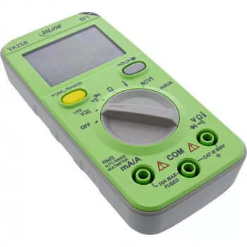 Multimetrs InLine 43117A kabatas formātā ar automātisku diapazona izvēli, LCD 44x30 mm, AAA baterija, 130x62x27 mm