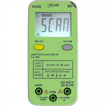 Multimetrs InLine 43117B kabatas formātā ar automātisko diapazonu, autoskenēšanu, LCD 44×30 mm, AAA bateriju
