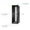 APC NetShelter SX Server Rack Gen 2, 48U, 2258H x 750W x 1200D mm, ar sāniem, melns