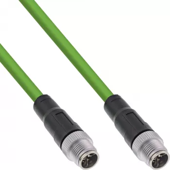 InLine industriālais tīkla kabelis, M12 8-pin X-coded vīriešu/vīriešu, Cat.6A PUR 15m