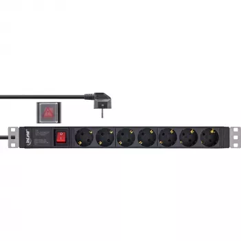 InLine 16411S 19 inch kontaktligdu bloks 7x Schuko, 2m