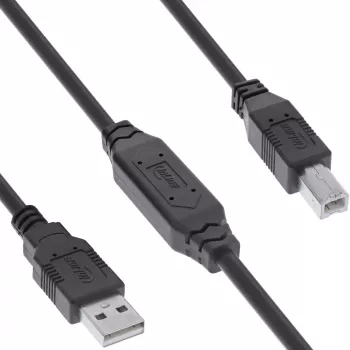 InLine USB 2.0 aktīvais kabelis, USB-A vīriešu uz USB-B vīriešu, 7,5 m