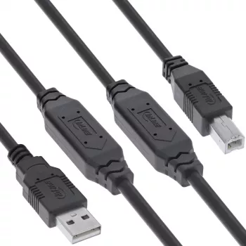 InLine USB 2.0 aktīvais kabelis, USB-A vīriešu uz USB-B vīriešu, 25m