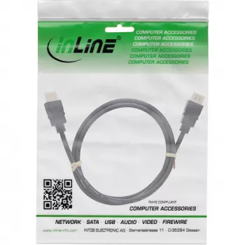 InLine HDMI kabelis, HDMI High Speed ar Ethernet, vīriešu / vīriešu, melns, 11m