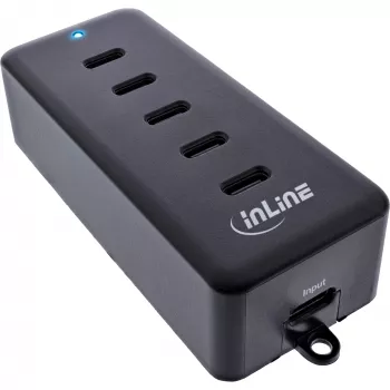 InLine USB-C pagarinātājs 5 portu 100W iekštelpu lādētājs universāla saderība