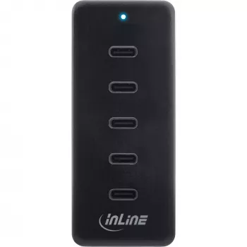 InLine USB-C pagarinātājs 5 portu 100W iekštelpu lādētājs universāla saderība