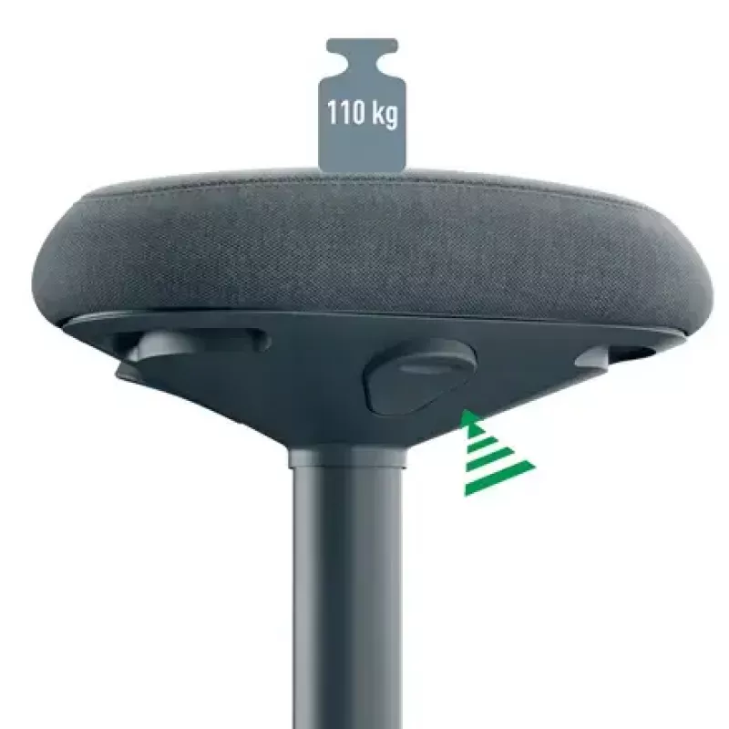 Biroja krēsls Leitz 65450089 Pildīts sēdeklis Pelēks Plastmasas rāmis