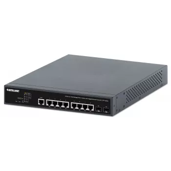 Intellinet 10-Port L2+ Pilnībā Pārvaldāms PoE++ Slēdzis ar 8 Gigabit Ethernet Portiem un 2 SFP Uplinkiem
