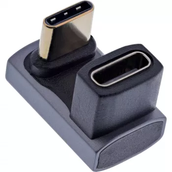 InLine USB4 adapteris USB-C vīrišķais/sieviešu 180° alumīnijs pelēks