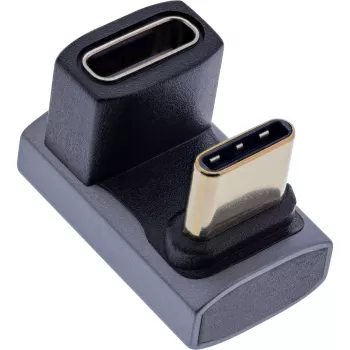 InLine USB4 adapteris USB-C vīrišķais/sieviešu 180° alumīnijs pelēks