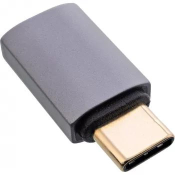 InLine USB4 adapteris, USB-C vīriešu/sieviešu, alumīnijs, pelēks