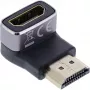 HDMI leņķa adapteris InLine 17991F HDMI A melns pelēks ar zeltītiem kontaktiem
