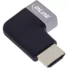 HDMI pagarinātājs InLine 17991E Melns Pelēks Zelta kontakti 90° leņķis