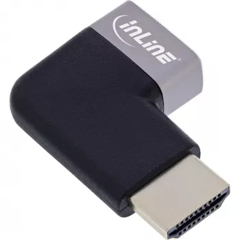 HDMI pagarinātājs InLine 17991E Melns Pelēks Zelta kontakti 90° leņķis