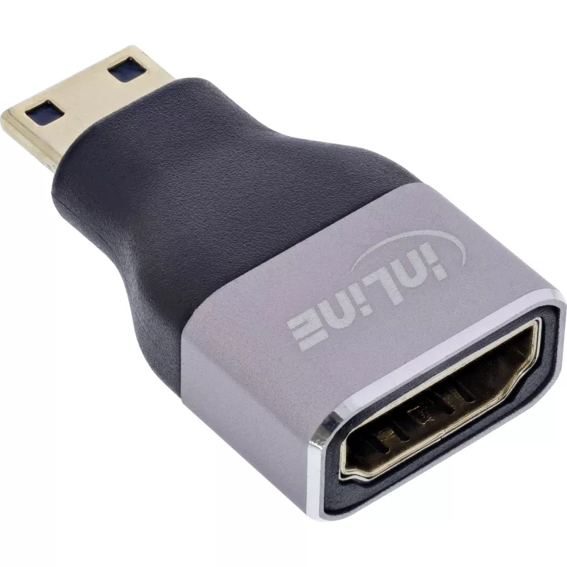 InLine 17991C HDMI A uz Mini HDMI C pārveidotājs, melns, pelēks