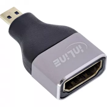 InLine 17991B HDMI A uz Micro HDMI D adapteris, melns pelēks