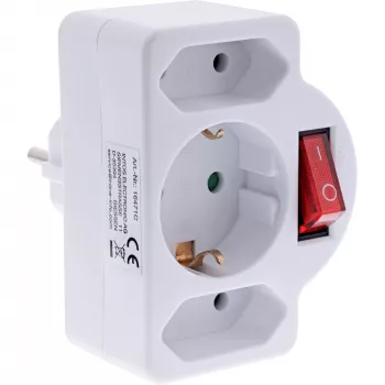 Strāvas sadalītājs InLine 16471C 2x C tipa + F tipa ligzda, balts
