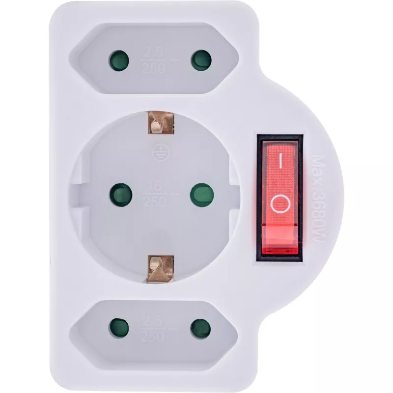 Strāvas sadalītājs InLine 16471C 2x C tipa + F tipa ligzda, balts