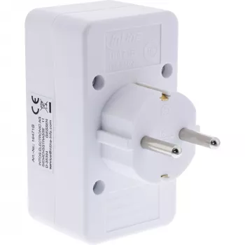 Strāvas adapteris tips F InLine 16471B 2x tips C + tips F balts