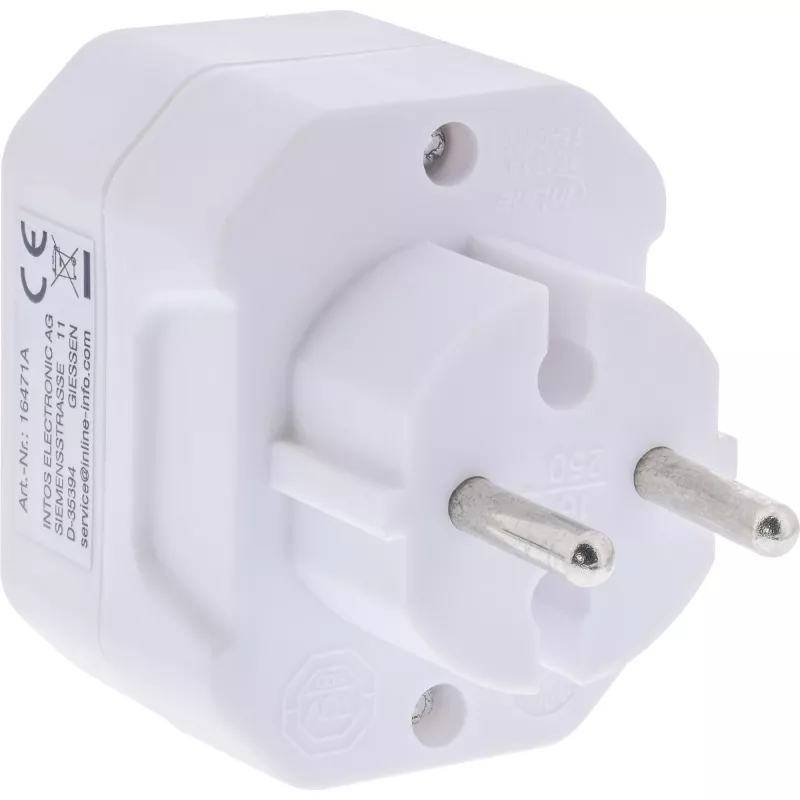 Strāvas adapteris Tips F uz Tips C InLine 16471A Balts