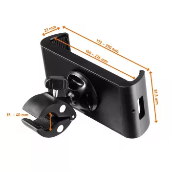 Pasīvais turētājs Durable Tought Clamp XL Mobilajam datoram Viedtālrunim Planšetei UMPC Melns