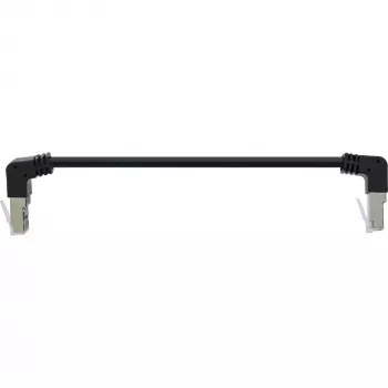 InLine X-76603 Patch kabelis RJ-45 Cat6 0,15m Melns, leņķveida, S/FTP, PVC varš