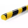 Durable S32R Plastmasas Rounded Profils Melns Dzeltens 1000 mm