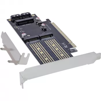 InLine 76660T PCIe 3.0 x16 karte ar 2x M.2 un 1x mSATA slotiem