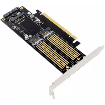 InLine 76660T PCIe 3.0 x16 karte ar 2x M.2 un 1x mSATA slotiem