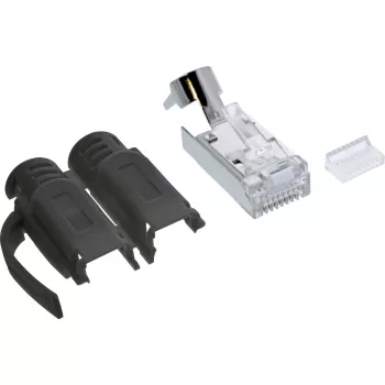 InLine Crimp savienotājs Cat.6A RJ45 ekranēts, 3-daļīgs, melns, 100 iepakojumā