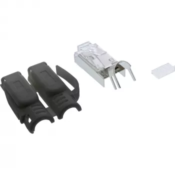 InLine Crimp savienotājs Cat.6A RJ45 ekranēts, 3-daļīgs, melns, 100 iepakojumā
