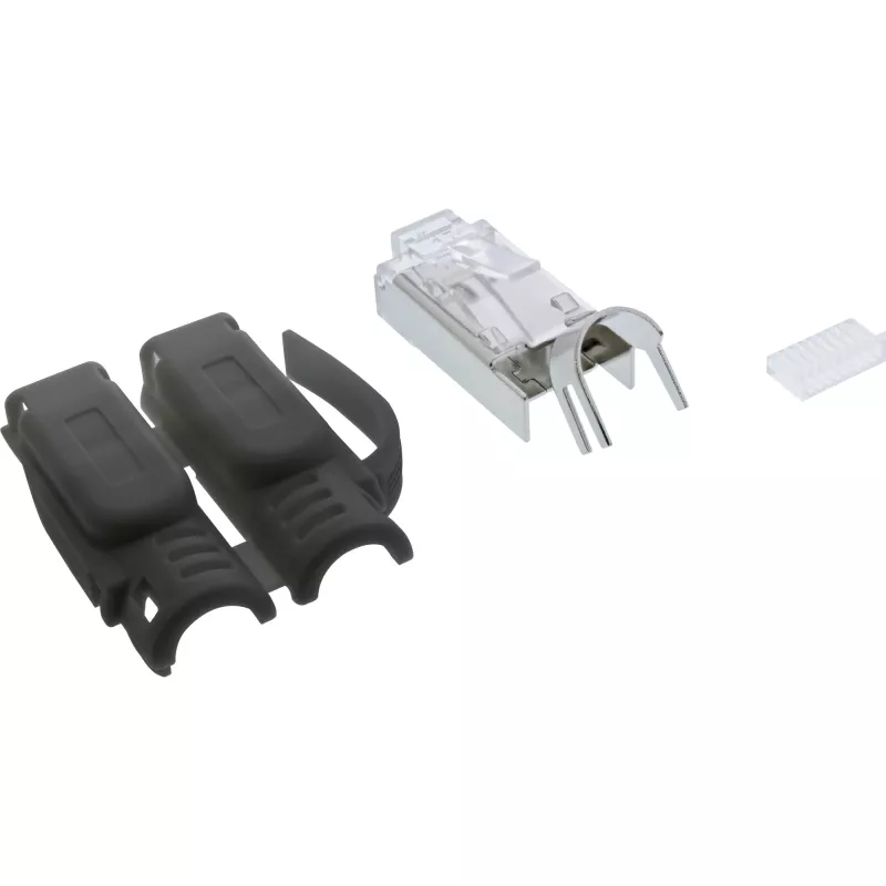 InLine Crimp savienotājs Cat.6A RJ45 ekranēts, 3-daļīgs, melns, 100 iepakojumā