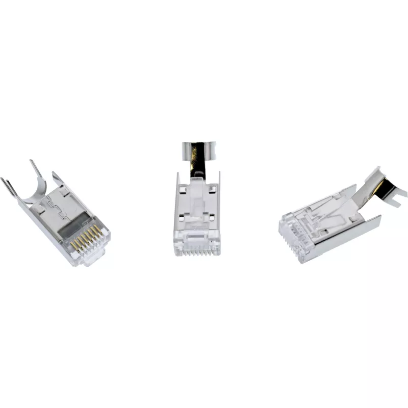 InLine Crimp savienotājs Cat.6A RJ45 ekranēts, 3-daļīgs, melns, 100 iepakojumā