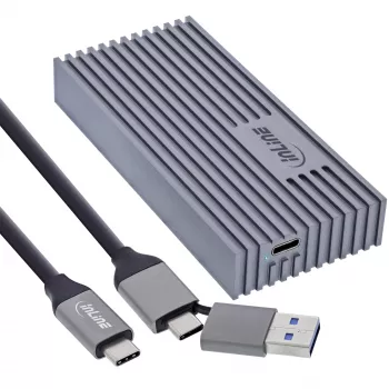 Ārējais USB4 korpuss InLine 00031J — USB-C uz M.2 NVMe SSD, 40 Gb/s, alumīnijs