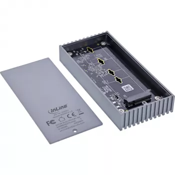 Ārējais USB4 korpuss InLine 00031J — USB-C uz M.2 NVMe SSD, 40 Gb/s, alumīnijs