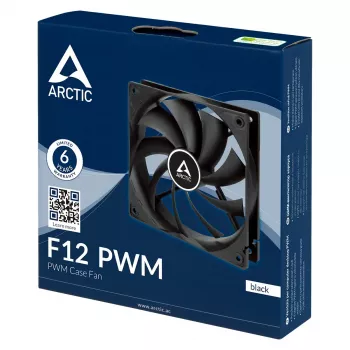 Ventilators ARCTIC Freezer F12 PWM 120 mm 230-1350 RPM 0.3 sone Melns