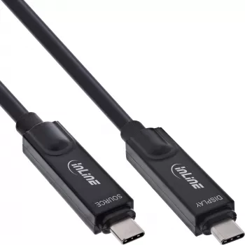 InLine 35797I USB-C uz USB-C aktīvais optiskais kabelis — USB 3.2 Gen 2, 8K@60Hz, 60W, 7.5 m