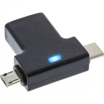 InLine USB 3.1/2.0 OTG T-Adapter, USB-C vīrietis vai Micro-USB uz A sieviete